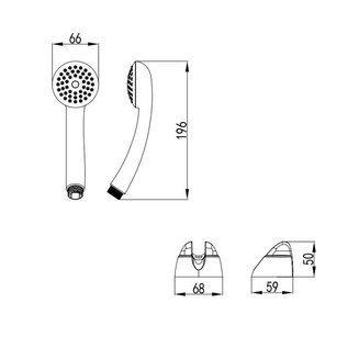 Душевой гарнитур с держателем, эконом, 330, Milardo, 3301F68M16