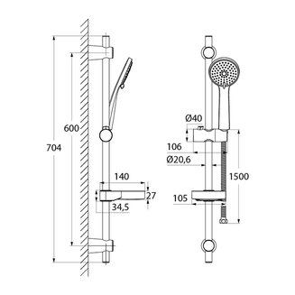 Душевой гарнитур, Cuba, IDDIS, CUB3F00i16