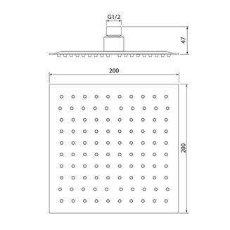 Душевая насадка верхняя квадратная, IDDIS, 00520SSi64