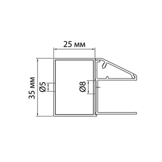 Доборный профиль для двери в нишу, черный матовый, Slide, IDDIS, SLI4BS0i23