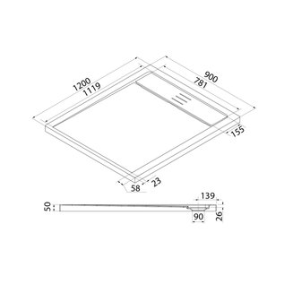 Поддон душевой, 120х90, 50мм, Bild, IDDIS, BIL5WS0i22