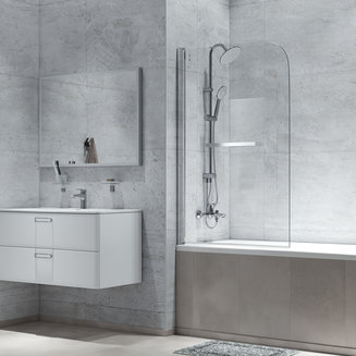 Шторка на ванну, глянцевый ал. проф., 80х140, Ray, IDDIS, RAY6CS8i90