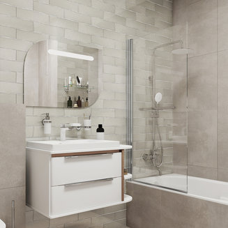 Шторка на ванну, глянцевый ал. проф., 75х145, Slide, IDDIS, SLI5CS7i90