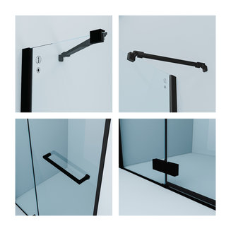 Душевая дверь распашная, черный ал. проф., 120х195, Slide, IDDIS, SLI6BH2i69