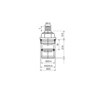 Дивертор для смесителя, латунь, керамика, 48 мм, поворотный, IDDIS, 997BC148SM-P