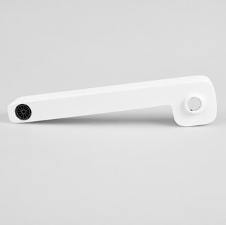 Излив для смесителя, ванна, плоский, латунь, 150 мм, поворотный, в/див, м. белый, ID, 995F15WM2SM