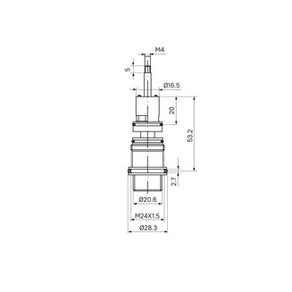 Дивертор для смесителя, латунь, h=91 мм, вытяжной, IDDIS, 997B0291SM