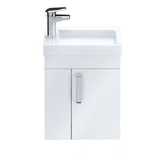 Тумба с умывальником для ванной комнаты, подвесная, белая, 40 см, Torr, IDDIS, TOR40W1i95K