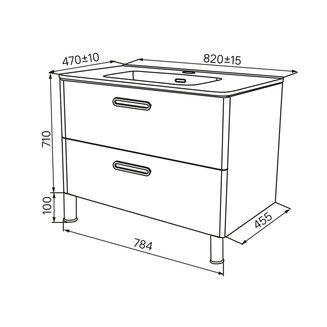 Тумба напольная, белая, 80 см, Brick, IDDIS, BRI80WFi95. Подходит ум. 0108000i28