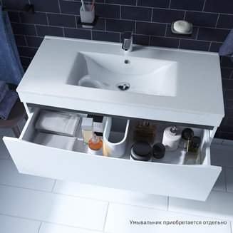 Тумба напольная, белая, 100 см, Cloud, IDDIS, CLO10WFi95. Подходит ум. 0131000i28