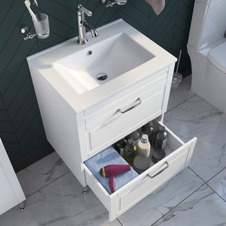 Тумба с умывальником, напольная, 60 см, белая, Oxford, IDDIS, OXF60W0i95K