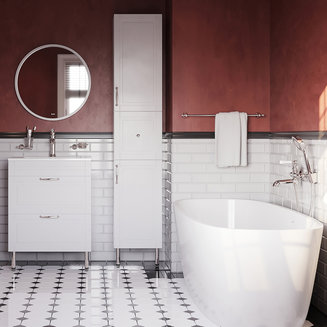 Тумба с умывальником, напольная, 80 см, белая, Oxford, IDDIS, OXF80W0i95K