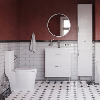 Тумба с умывальником, напольная, 80 см, белая, Oxford, IDDIS, OXF80W0i95K