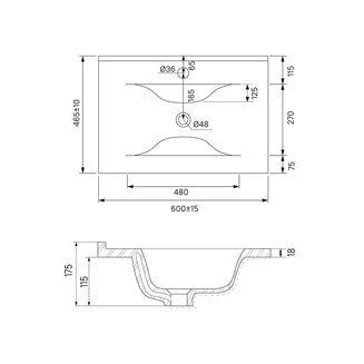 Умывальник мебельный 60 см, 013, IDDIS, 0136000i28