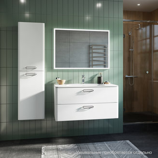 Тумба подвесная, белая, 100 см, Brick, IDDIS, BRI10W1i95. Подходит умывальник: 0101000i28