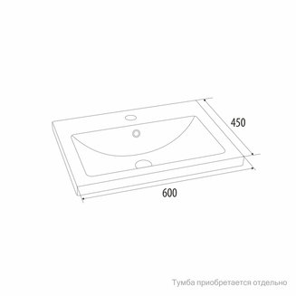 Умывальник мебельный, 60 см, 001, IDDIS/Milardo, 0016000U28