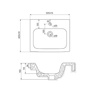 Умывальник мебельный, 50 см, 014, IDDIS, 0145000i28