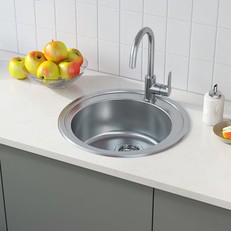 Мойка с выпуском арт. 011UPSOi84, нержавеющая сталь, шелк, D505, Suno S, IDDIS, SUN50S0i77K