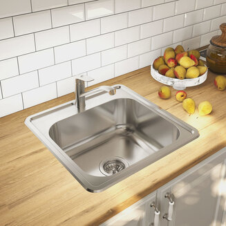 Мойка, нержавеющая сталь, шелк, 485*485, Strit S, IDDIS, STR48S0i77