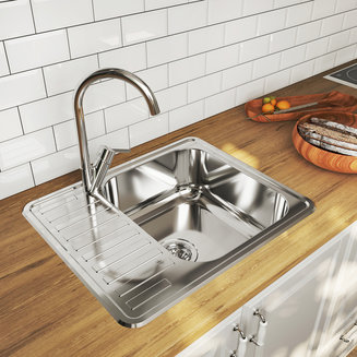 Мойка, нержавеющая сталь, полированная, чаша справа, 585*485, Strit S, IDDIS, STR58PRi77