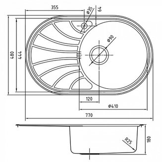 Мойка, нержавеющая сталь, шелк, чаша справа, 770*480, Suno S, IDDIS, SUN77SRi77