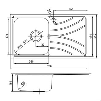Мойка, нержавеющая сталь, полированная, чаша слева, 780*440, Arro S, IDDIS, ARR78PLi77