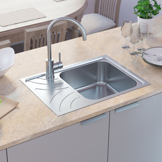 Мойка, нержавеющая сталь, шелк, чаша справа, 605*440, Arro S, IDDIS, ARR60SRi77