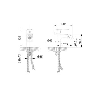 Смеситель для биде, Ray, IDDIS, RAYSB00i04