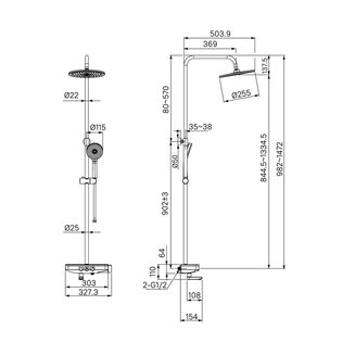 Смеситель для ванны с верхним душем, Shelfy, IDDIS, SHESBBTi06