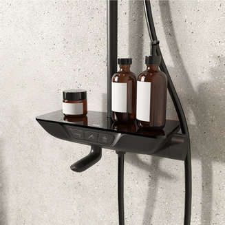 Смеситель для ванны с верхним душем, черный матовый, SpaHome, IDDIS, SPABLBTi06