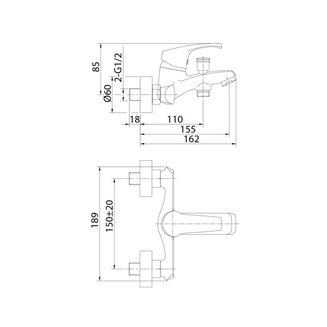 Смеситель для ванны Sterm, Milardo, STESB00M02
