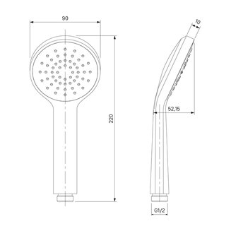 Смеситель с верхним душем, Simp, Milardo, SIMSB1FM06