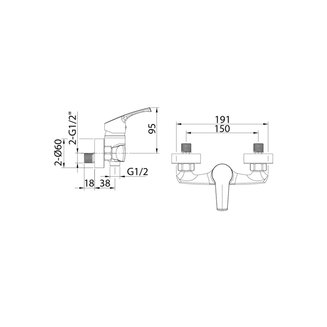 Смеситель для душа, Sterm, Milardo, STESB00M03