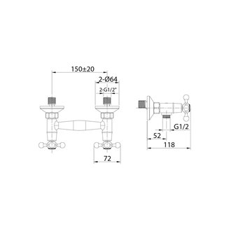 Смеситель для душа, Duplex, Milardo, DUPSB00M03