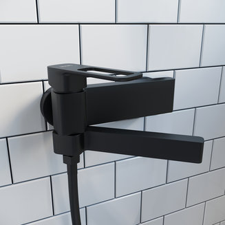 Смеситель для ванны, черный, Slide, IDDIS, SLIBL00i02WA