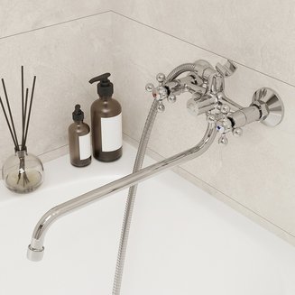 Смеситель для ванны с длинным изливом, Duplex, Milardo, DUPSB02M10