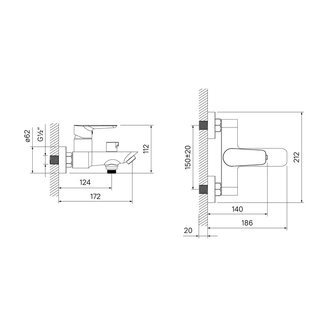 Смеситель для ванны, Cloud, IDDIS, CLOSB02i02WA