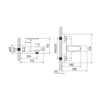 Смеситель для ванны, Cloud, IDDIS, CLOWG02i02