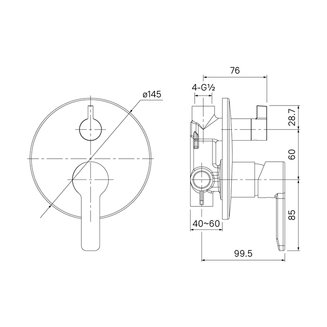 Встраиваемый смеситель с дивертором и двумя выходами, Sena, IDDIS, SENSB00i67