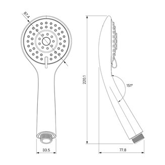 Смеситель с верхним душем, Rosco, Milardo, ROSSB1FM06