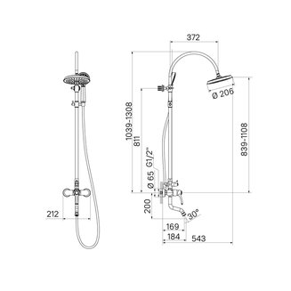 Смеситель для ванны с верхним душем, Oldie, IDDIS, OLDSB3Fi06