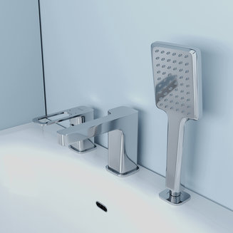 Смеситель на борт ванны на 3 отверстия с керамическим дивертором, хром, Slide, IDDIS, SLISB30i07