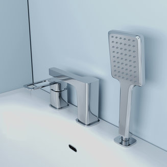 Смеситель на борт ванны на 3 отверстия с керамическим дивертором, хром, Slide, IDDIS, SLISB30i07