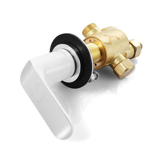 Смеситель для ванны на 4 отверстия, белый/хром, Calipso, IDDIS, CALSB42i07