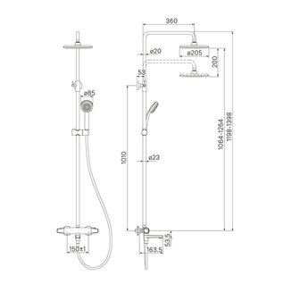 TORSBBTi06 , Cмеситель термостатический с верхним душем, Torr, ID