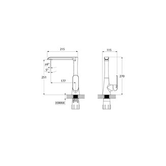 Смеситель для кухни, белый/хром, Calipso, IDDIS, CALSBL0i05