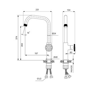 GRAGM00i05, Смеситель для кухни, графит, Grange, ID