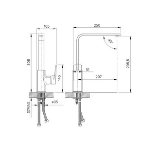 Смеситель для кухни, Bridge, IDDIS, BRDSB00i05