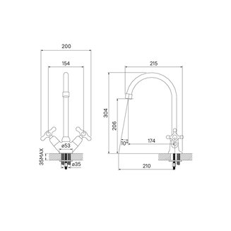 Смеситель для кухни, Jeals, IDDIS, 59000T4C+W04