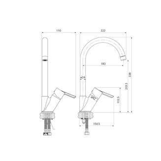 Смеситель для кухни, Kitchen Line, IDDIS, K11SB0Ji05